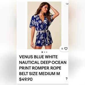 VENUS S Seashell Romper with Rope Belt